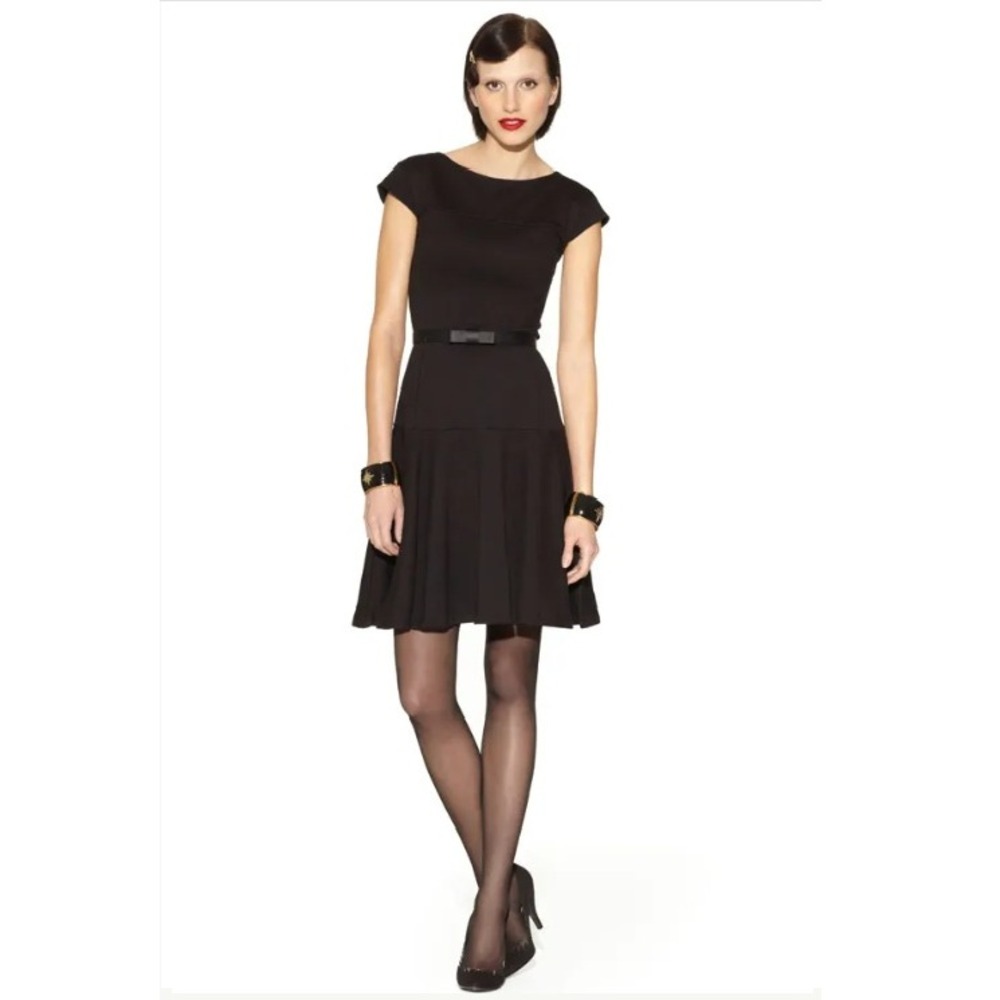 NWT Kate Young for Target Black Fit and Flare Bow Belt Cutout Back Dress Sz 2